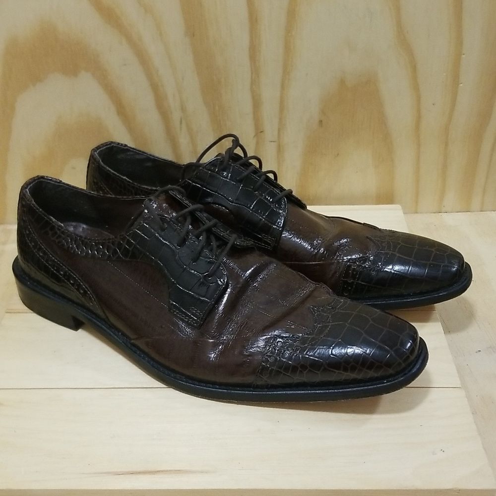 Stacy Adams Amato Brown Alligator Leather Dress Formal Shoes Mens 13